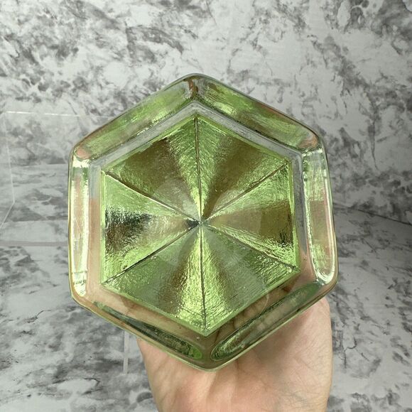 Vintage Large Ship Deck Light Prism Hexagon Pyramid Green Glass Paper Weight 4.5 - Picture 6 of 6